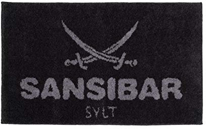 Sansibar Badematte ca.70x120 cm Badteppich Badvorleger Anthrazit/Silber