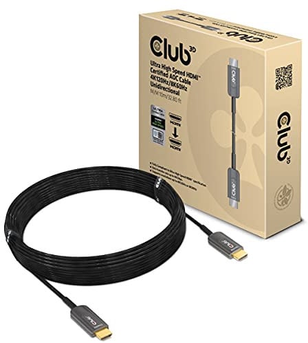 Club 3D HDMI™ (AOC) Active Optical Cable 4K120Hz 8K60Hz HDR Unidirectional Male/Male 10 m
