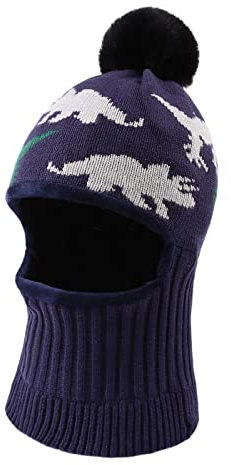 XIAOHAWANG Baby Wintermütze Junge Strickmütze Baby Mädchen Mütze Mit Bommel Baby Junge Beanie Mütze (Marine Star, 3-10Jahen)