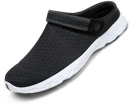 SAGUARO Hausschuhe Herren Sommer Outdoor Pantoletten Atmungsaktiv Damenhausschuh Clogs Grau 46