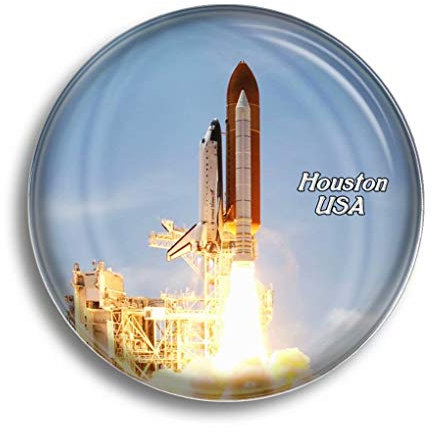 Imán para nevera, Estados Unidos, centro espacial, Houston, imanes de cristal para nevera, recuerdos, bonito imán de cristal para decoración de pizarra blanca, oficina, hogar, regalo