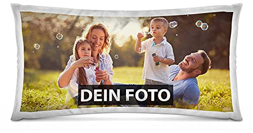 PR Print Royal Fotokissen Bezug XXL selbst gestalten mit eigenem Foto - Einseitig Bedruckt - Fotogeschenk für Freunde und Familie - 40 x 80 cm, seidig-Glatte Oberfläche in Weiß | Personalisiert