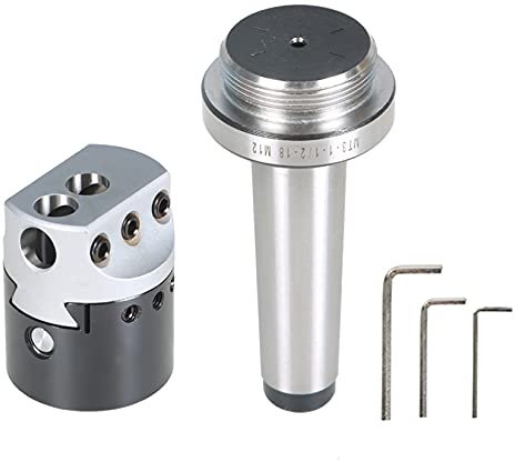 findmall MT3-M12 Halterung, Bohrkopf Sechskantschlüssel Hartstahl MT3-M12 Kegelzange Bohrfutter Fräsdorn Adapter, 2 Zoll Drehmeißel Bohrkopf mit 3 Sechskantschlüssel für Bohr- und CNC-Fräsmaschinen