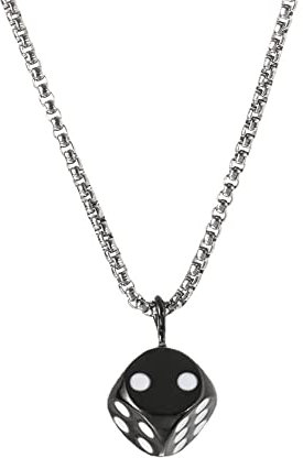 chengxun Schwarzer Würfel Anhänger Halskette Design Sense Edelstahl Hip Hop Halskette Schmuck für Männer, Edelstahl