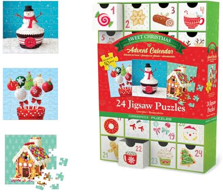 Eurographics 8924-5666 Sweet Christmas Adventkalender Puzzle, verschieden