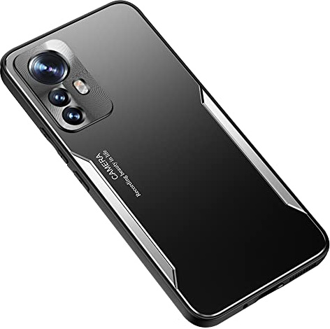 ESTH® Custodia per Xiaomi 12 Pro 5G Cover in Alluminio & Silicone [Design Meccanica Durevole] Protezione da Cadute e Urti, Cover per Xiaomi 12 Pro 5G, Argento