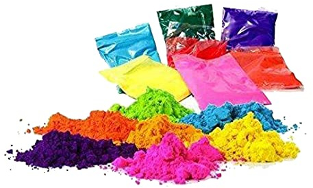 KULIA® Holi-Farbpulver 50 Gramm Rangoli-Farbpulver Gulal Holi-Pulver Indische religiöse Pooja-Artikel Perfekt für Veranstaltungen Geburtstagsfeiern Holi Sommercamp Mix-Farbpulver Holi-Farben