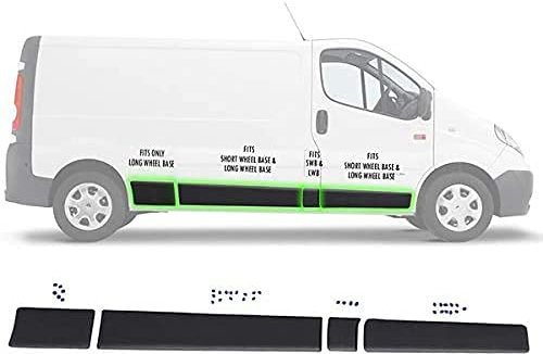 MKAREPART Ensemble complet de moulures de protection pour porte latérale - Compatible avec Vivaro Trafic MK2 Primaster 2001-2014