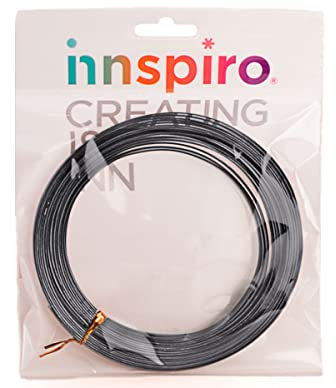 INNSPIRO Hilo aluminio MÁGICO plano negro 3,5x1,0mm. 5m.