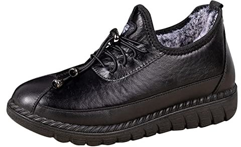 Stivaletti con tacco basso stivali corti estivi donna stivaletti donna con tacco e plateau Stivaletti stringati da donna Stivali Donna Stivali a metà Combat Moda Casual Stivaletti Boots Nero 20.43