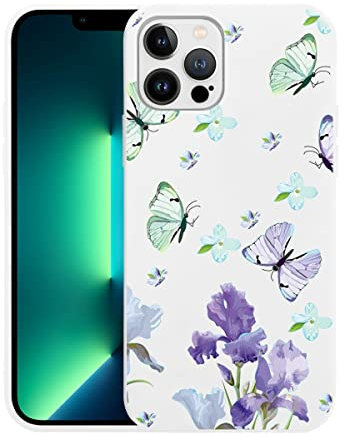 Phoona Opaco Cover Compatibile con Apple iPhone 11 Pro 5,8, Custodia in Silicone Bianca Matte con Farfalla Modello Disegni, Ultra Sottile Morbido TPU Antiurto Case Protettiva per iPhone 11 Pro