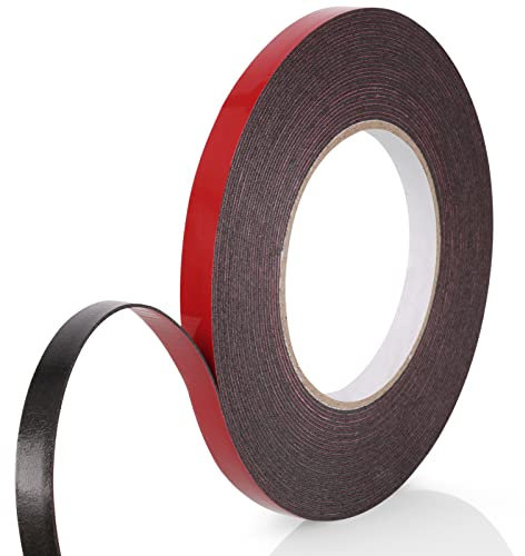 URAQT Nastro Adesivo di Montaggio, Nastro Biadesivo Tape, Nastro Extra Forte in Schiuma Acrilica, Resistenza All'acqua e Alle Alte Temperature, per Auto, Casa e Ufficio (10 mm x 10m)