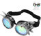 Bewinner Kaleidoskop Brille, Halloween Kostüm, Steampunk-Brille mit Kaleidoskop Linsen, Verstellbar Schnalle, Universelle Rainbow Rave Steampunk-Brille für Vintage, Dekoration, Party (Antikes Silber)