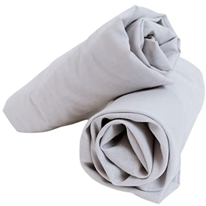 Memola® Spannbettlaken 2 Stück für die runde Matratze von Memola-Babywiege, Baumwolllaken, Silbergrau, Bettwäsche
