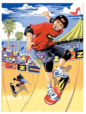 Pracht Creatives Hobby Royal & Langnickel - Malen nach Zahlen Junior Skateboarder, enthält Farben und Pinsel, für Erwachsene und Kinder ab 8 Jahren