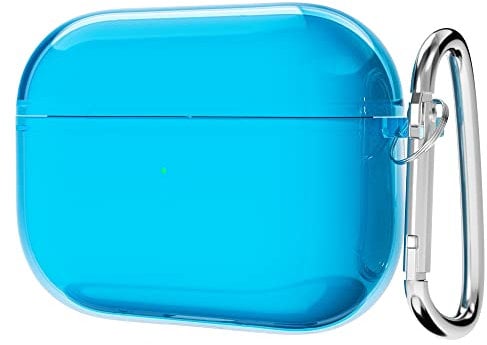 Svanove for Airpods Pro 3rd Generation Case Clear (2021), Transparent Silicone Airpods 3 Case Cute Cover Accessories, Soft TPU Rubber Airpods Case for Women Girl, Neon Teal