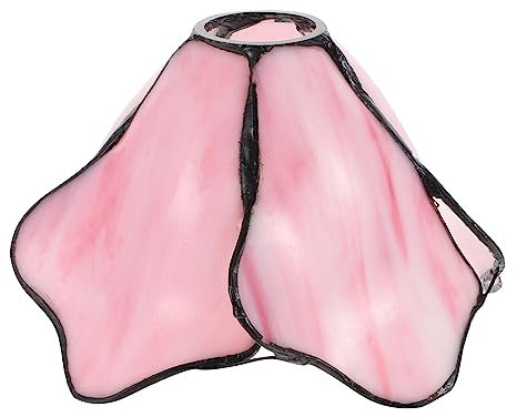 DELURA Glas-Lampenschirm, Lotusblüten-Form, Kronleuchter-Lampenschirme, rosa Blumen-Stil, Glas-Tischlampenschirm, Wandleuchte, Schirm, Lichtabdeckungen for Nachttischlampen/58