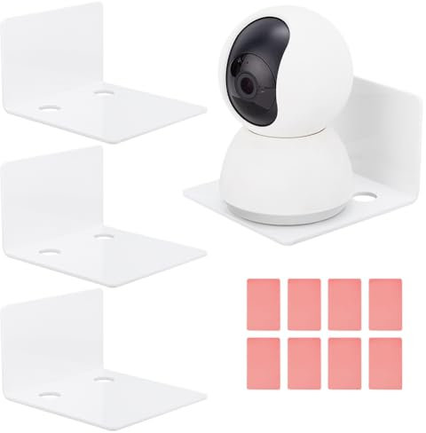 PH PandaHall 4 Packung Selbstklebende Wandregale 10cm Große Schwebende Mini Regale Acryl Hängeregale Kleine Ausstellungsleisten Mit Aufklebern Für Überwachungskameras Speaker Plant Actionfiguren Weiß