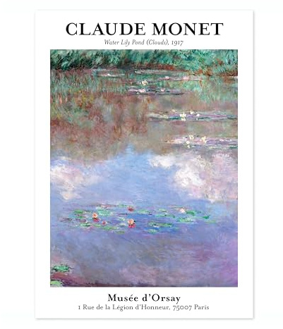 Water Lily Pond - Claude Monet Print, Impressionist Poster, Framed Wall Art, Famous Paintings, Modern Art Home Decor, Gift Idea, Archival Matte, A3 (Print Only) - 42x29.7cm
