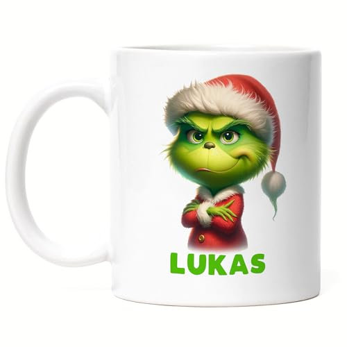 Kiddle-Design Personalisierte Anti Weihnachten Tasse Weihnachtstasse Lustig mit Name Weihnachten Nikolaus Fun Geschenkidee Wichtelgeschenk für Kinder