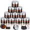 Fanchu 10 Stück Creme Behälter, Amber Glas Leer Cremetiegel, 30ml Cremedosen zum Befüllen Glasbehälter mit Deckel und Liner für Kosmetik Cremes Lotionen ätherische Öle