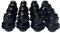 Car Alloy Wheel Nuts Bolt Set of 16, Size 12 mm x 1.5, Flat Seat, 19mm Hex, Rustproof, Black For Jaguar XF XE X-Type F-TYPE S-TYPE X152 X400 Wheels-DC Components