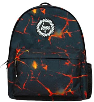 hype Boys Backpack, Black Lava, School Bag for Kids, Comfortable Rucksack with Bottle Holder, 3 Storage Compartments, Padded, Adjustable Straps & Grab Handle