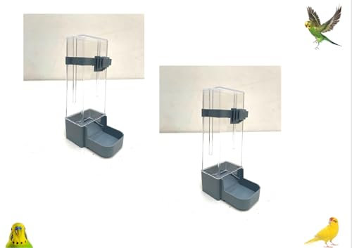 Ollesch Vogelnapf - Ersatznapf - Verschiedene Varianten für Vogelkäfig - Ula - Sara - Fiona - Iza - Elena - Nina - (Grau, Groß)