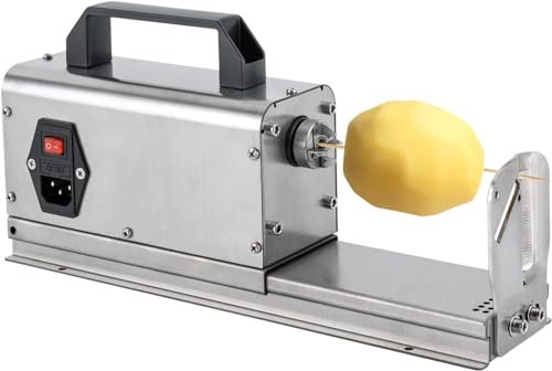 CHRISK Rebanadora de Patatas eléctrica cortadora de Patatas 3 en 1, cortadora de Patatas en Espiral Cortadora de Verduras con Mango, rebanadora de Patatas retorcida Comercial