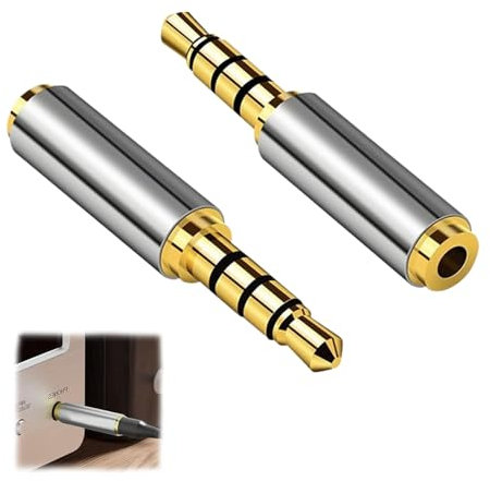 Adaptateur de Casque Haut de Gamme Jack 3,5 mm mâle vers Jack 2,5 mm Femmina - Compatibile con Smartphone, Tablet - Connettività Facile e Qualità Audio Superiore - 2 Pezzi