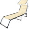 GARDENIA Lettino Prendisole Pieghevole con Tetto Parasole e Cuscino – Struttura in Acciaio, Telo Textilene, 190x58 cm – Per Giardino, Terrazzo, Piscina o Spiaggia – Blu/Grigio/Ecrù