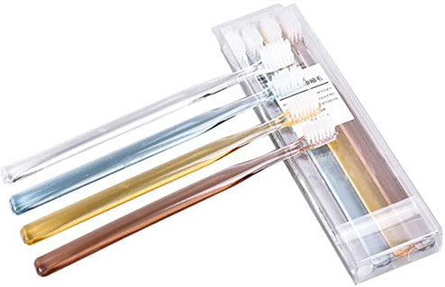 SEWOART 8stücke Borstenzahnbürste Für Erwachsene in Boxen Mit Superfeinen Borsten Kristalltransparenter Griff Geeignet Für Unterwegs Hause