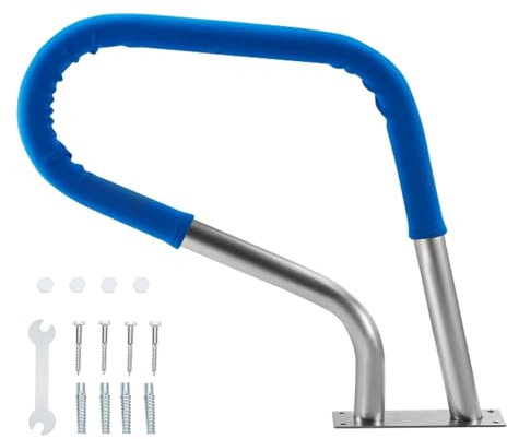 Pool-Leiter 30,5 X 22,5 Zoll, Rostfreie Poolleiter, Pool-Geländer mit Blauer Griffabdeckung, Pool Leiter for Spas, Heiße Quellen, Wasserparks