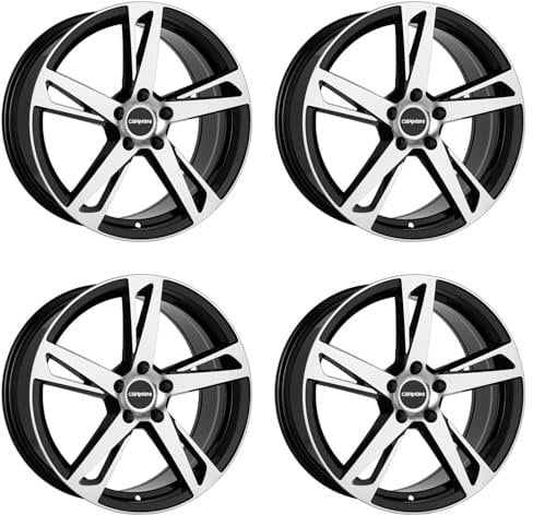 4x Carmani Felgen Alufelgen 16 Anton 6,5x16 ET38 5x100 black polish kompatibel mit Skoda Kamiq Octavia Scala