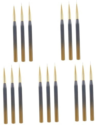 Didiseaon 5 Juegos Herramientas De Manicura Suministros De Arte De Uñas Cepillo De Uñas Nail Tips Pintauñas Aceite Uñas Pincel Delineador De Uñas Pluma De Manicura Tubo De Cobre 3 Piezas * 5