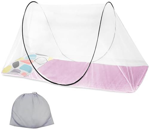 Hengrongshen Moskitonetz, Faltbar Moskitonetz Pop-up 200 x 100 x 70 cm, Fliegennetz Bett Geeignet für Campingunterkünfte und Verhindert Wirksam Das EIN- und Austreten von Mücken