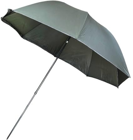 Matt Hayes Adventure - Large Waterproof Umbrella 2.2m Round Tilting 45 & 90 Degree Fishing Brolly with Adjustable Height Max 2m [99-8026]