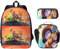 LWZPKQLVR 3d Brawl In The Wilds Bedrucktes Rucksack-Set Mit Gepäckanhängern - Individuelles Gaming-Design Für Studenten, Leicht Und Wasserfest (17 Zoll + Lunchbag + Federtasche)
