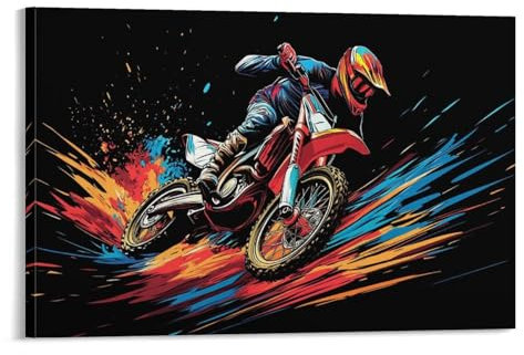 PXBDUASIE Dirt Bike Poster, Dekoratives Gemälde, Leinwand, Wandkunst, Wohnzimmer, Poster, Schlafzimmer, Gemälde 16x24inch(40x60cm)