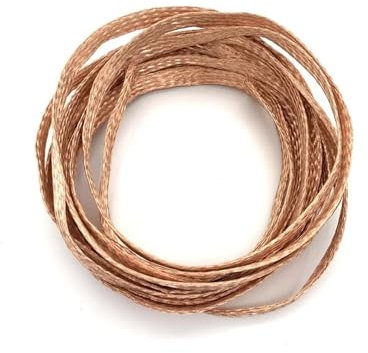 Cmis Kbei Manchon tressé en cuivre étamé de 20 mm avec gaine en métal anti-interférences pour haut-parleur audio (cuivre rouge)