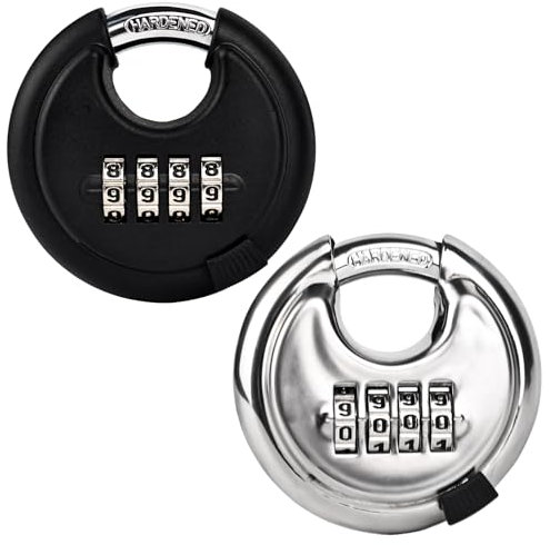 bssmmai 2 Stück Vorhängeschloss Zahlenschloss, Schloss Mit Zahlencode Zahlen 4 Stellig, Wetterfest Rundbügelschloss für Lager Schuppen Lagereinheit 10 mm Bügelstärke, 70 mm