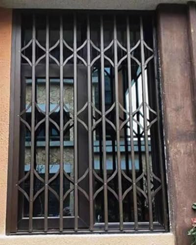 Fenstergitter Einbruchschutz Schwarzes, Abschließbares Fenstergitter Innen und Außen, Verstellbare Fenstergitter für Die Sicherheit zu Hause, Einbruchschutzgitter für Schiebefenster/Haustüren(40x36in/
