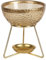 Woodbridge Teelicht Duftlampe | Bowl Amber - 11 cm | Aromalampe aus Glas & Metall | Duftlampe für Duftwachs & ätherische Öle | stilvolles Wohnaccessoire in Gold