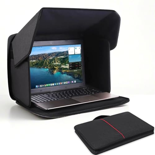 VBESTLIFE Laptop Sonnenschatten, Laptop Sun Blendung Schild Privatsphäre Bildschirmhaube, Faltbare Laptop -Sonnenschutzbeutel für Outdoor, 16 Zoll und Unterhalb der Laptops