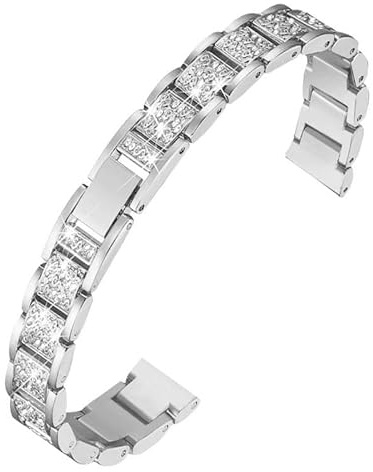 dayeer Für DW Uhrenarmband Damen Flash Stahl Armband Zubehör(Silver,14mm)