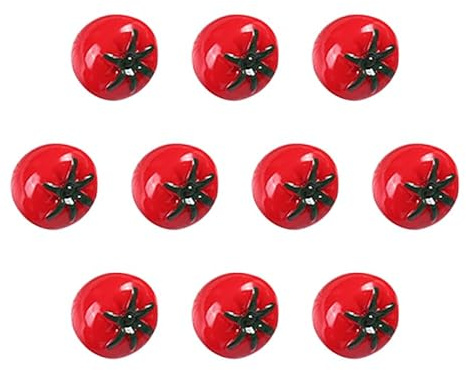 STOBAZA 10Pcs Artificial Cherry Tomatoes Miniature Resin Models 0.85 Inch Lifelike Simulation for Dollhouse Craft Kitchen Display and Home Decoration