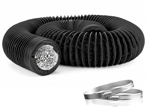 Gykutix Gaine vmc 80mm Tuyau de Chauffage 6m Tuyau d'Admission d'Air Extensible en Aluminium avec 2 Collier Errage Inox Isolation tuyau Flexible pour voiture, Ventilation et Évacuation d'Air