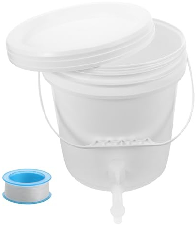 PACKOVE Réservoir d'eau Extérieur 10 litres en Plastique Épais avec Robinet et Bande D’étanchéité, Seau de Stockage de Liquide Portable pour Accessoires de Camping et Fournitures de Plein