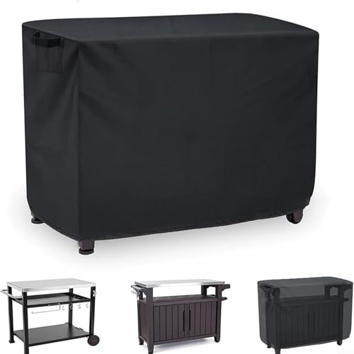 Fauhapyway Housse de protection imperméable pour chariot de préparation d'extérieur pour four à pizza, table de salle à manger, table de cuisine (140 x 61 x 81 cm)