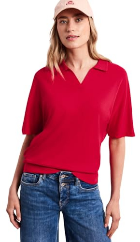 Street One Damen Dropped Shoulder Poloshirt mit Elastikbund